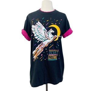 Vintage 90s Kentucky Derby Festival T-Shirt Large Black Roll Sleeve 1992